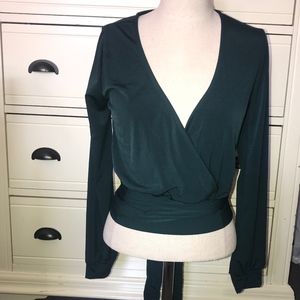 Hunter Green Wrap Crop Top